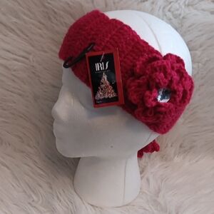 Iris Knit Headband with Floral Accent